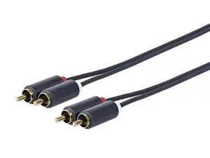 Vivolink PRORCARCA0.5 Audio kabeļi 2 x RCA vīrietis uz 2 x RCA vīrietis 0.5 m melns alvots varš zeltīti kontakti 24 AWG