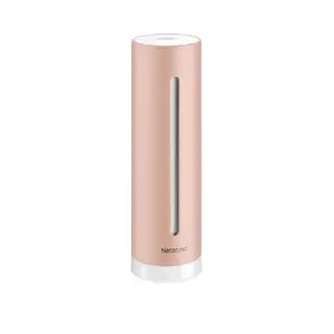 Iekštelpu gaisa kvalitātes monitors Netatmo Smart Indoor Air Quality Monitor — CO2 0–5000 ppm, temperatūra 0–50°C, troksnis, Wi‑Fi/Bluetooth, AC, alumīnijs, rožu zelts