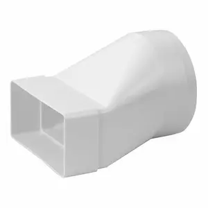 EUROPLAST KSD2 Long Ventilation Duct Adapter, Rectangular 110x55 mm to Round 100 mm