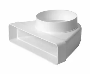 Вентиляционное колено EUROPLAST KLD25-125, прямоугольное 220 x 55 мм на круглое DN125