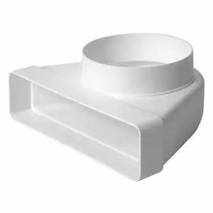 Вентиляционное колено EUROPLAST KLD25-100 220x55 мм на 100 мм