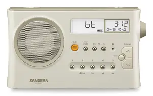 Sangean PR-D4BT Portable Radio AM and FM Cream with LCD Display and Built-In Speaker