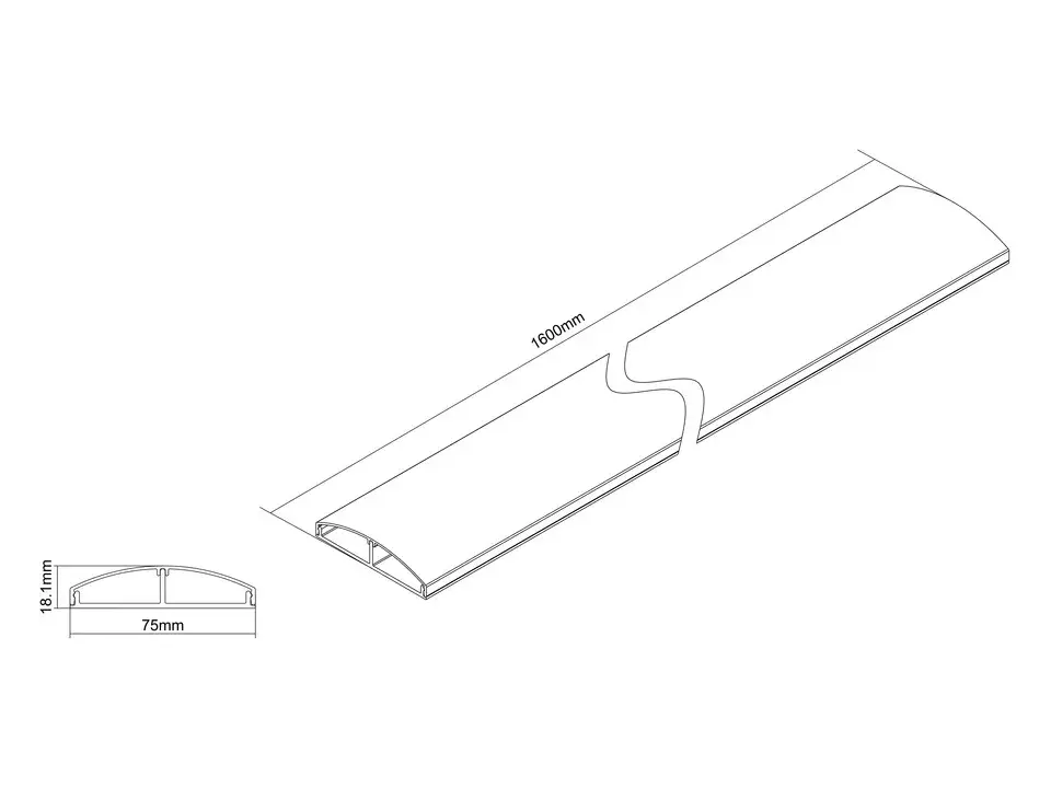 Kabeļu pārklājs Multibrackets M SS Alumīnijs 75mm W - 1600mm L Photo 5