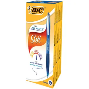 Ballpoint pen BIC 902132 clip-on retractable, blue ink, pack of 12