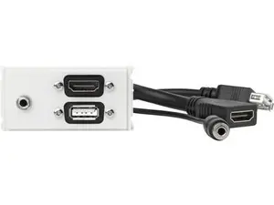 Розетка VivoLink WI221281 с порчением HDMI, USB A и аудио 3.5 мм белого цвета