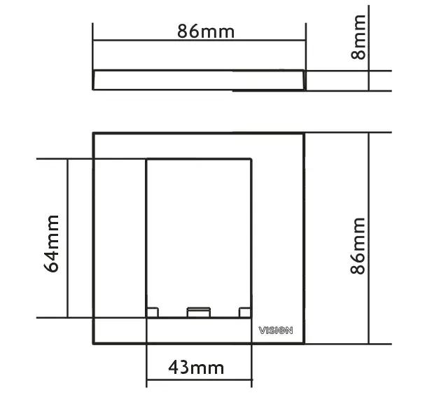 Накладка для выключателя Vision TC3 SURR1G Photo 4