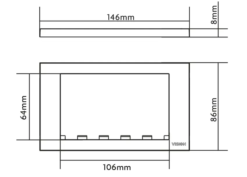 Накладка для выключателя Vision TC3 SURR2G Photo 2