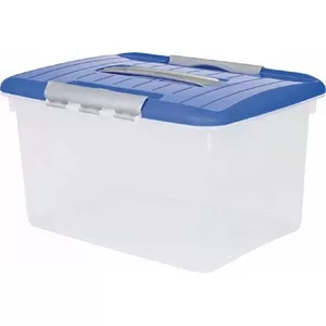 Storage box Curver Hobby Optima 15L, transparent blue, 37.4×28×21 cm
