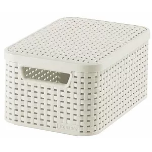 Storage box with lid Curver Style S 29.1×19.8×14.2 cm cream