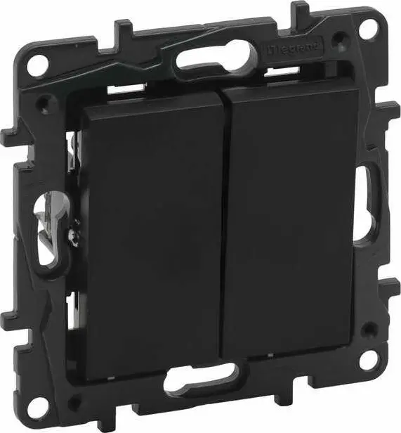 Legrand 2 taustiņu slēdzis 863505 melns
