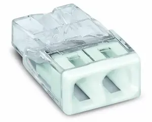 Wago 2273-202/5 kompakts savienojuma spailes bloks, 2-portu, 2.5 mm², 24A, balts, 5 gab. komplekts