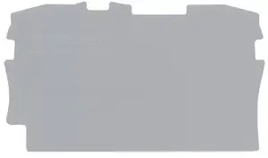 Terminal block cover Wago 2002-1291, grey, 0.8 mm width, 48.5 mm depth, 28.4 mm height