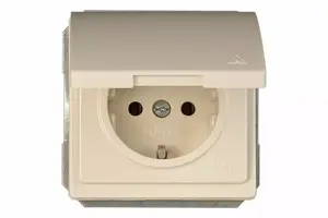 Электрическая розетка VILMA RP16-003-02, бежевая, серия SL250
