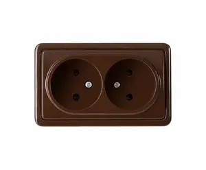 VILMA RP16-020 Double Socket Outlet, Brown