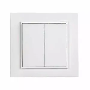 VILMA P510-020-02 QR1000 2-Gang Light Switch, White