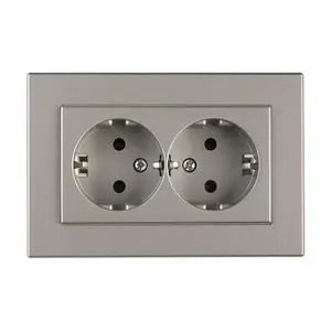 VILMA XP500 1+1 Double Socket with Earthing, Metallic Finish
