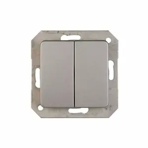 Двухклавишный выключатель VILMA P510-020-02, цвет металлик