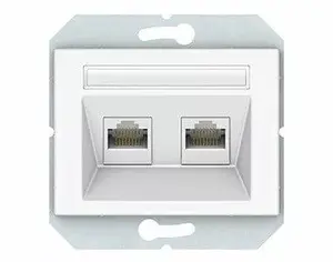 Двойная компьютерная розетка VILMA XP500 RJ45 Cat 5e, 2 порта, белая