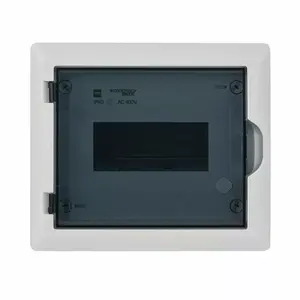 ELEKTROPLAST Economic 1x8 Flush-Mounted Distribution Box with PE+N Terminals and Smoked Door