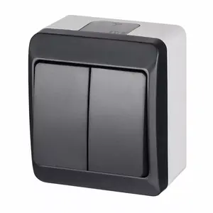 Wall Switch 2-gang IP44 ELEKTROPLAST 0332-07 — 2-way wet-area switch, surface mount