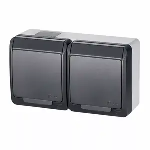 Electrical double socket outlet ELEKTROPLAST 0325-07 IP44 weatherproof
