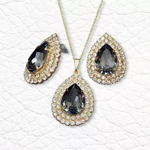 Komplekts "Jasmīns (Silver Night)" ar Swarovski™ kristāliem