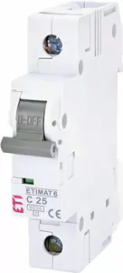 ETI 002141518 Circuit Breaker 1P 6kA C-25A