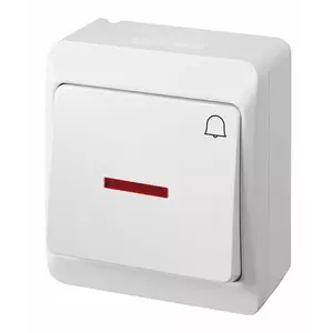 Кнопка управления ELEKTROPLAST LIGHT BUTTON HERMES 0347-02 белая, панельная, однополюсная