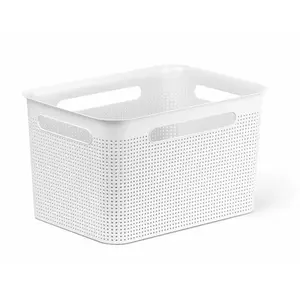 Storage box 16 L rotho Brisen white – plastic container 16L for home and office organization