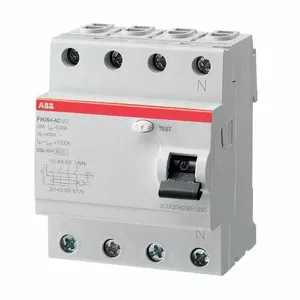 Residual Current Circuit Breaker ABB FH204 AC-25/0.03 25 A 4P