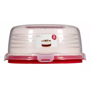 Cake transport box Curver 172569, round Ø34.7 cm × H15.6 cm, red