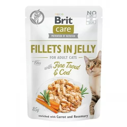 Mitrs kaķu barības Brit Fillets želejā