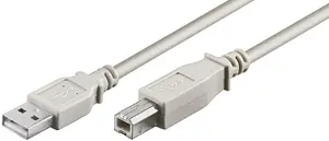 Microconnect USBAB2 USB 2.0 Cable, USB-A to USB-B, 1.8 m, White