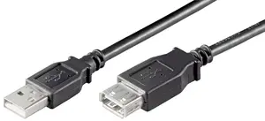 Microconnect USBAAF2B USB 2.0 Extension Cable USB-A Male to USB-A Female 1.8m Black