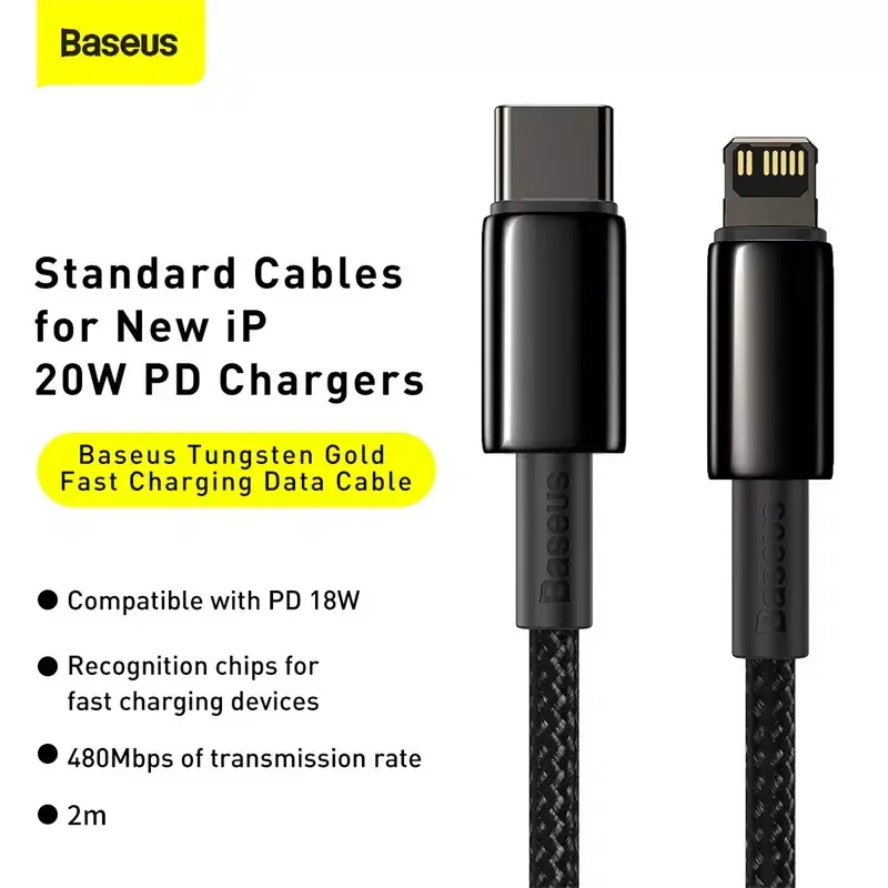 Cable Baseus Tungsten Gold 2 m Photo 12