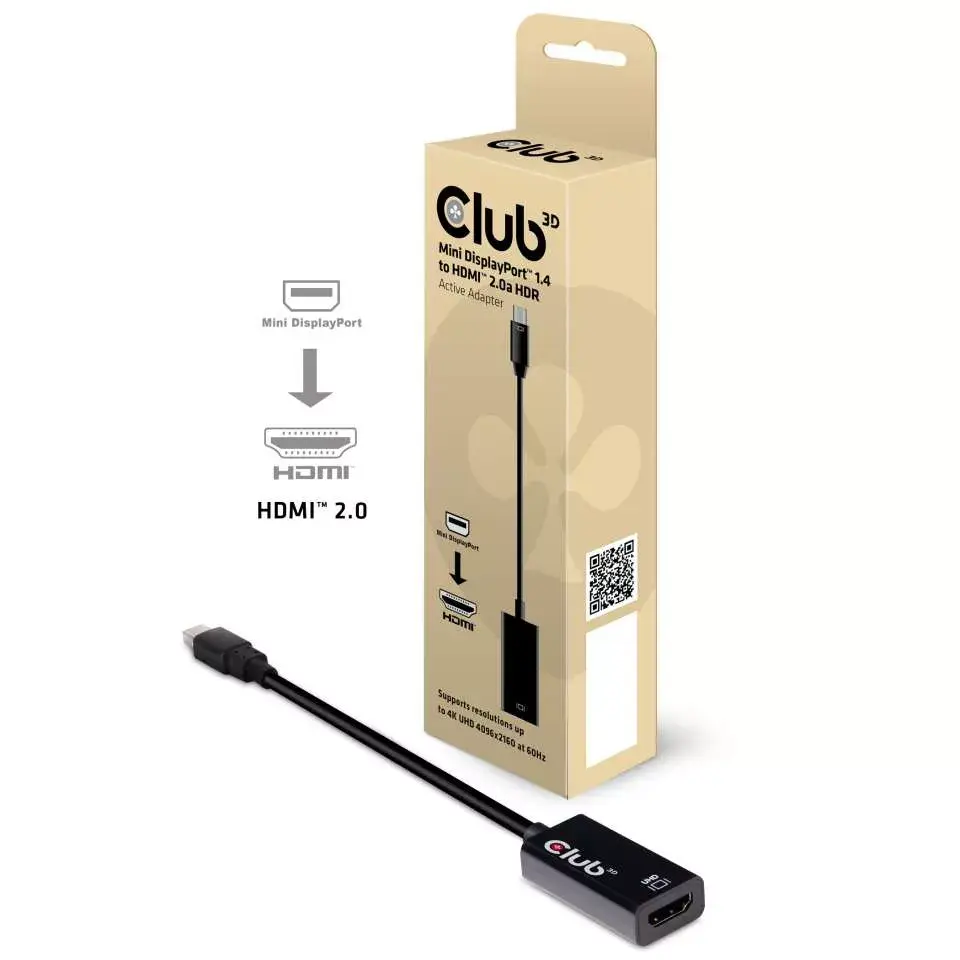 Active Adapter CLUB3D Mini DisplayPort 1.4 to HDMI 2.0b Photo 2
