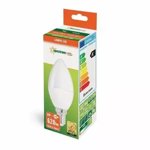 Spectrum B38 LED spuldze, 8W, E14 pamatne, 3000K silti balta gaisma, 620lm