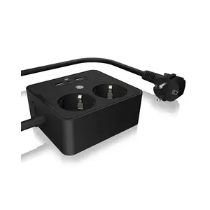 Удлинитель ICY BOX IB-MPS2220B-CH 1.9м 2 AC Розетки Внутренний Черный