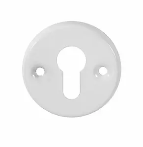 BARCZ Door Cylinder Key Plate, White, 100 mm