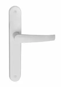 BARCZ Beta Door Handle on Plate, Without Keyhole, White