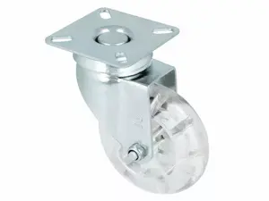 AMIG 23335 Swivel Caster Wheel with Transparent Plate, 50 mm
