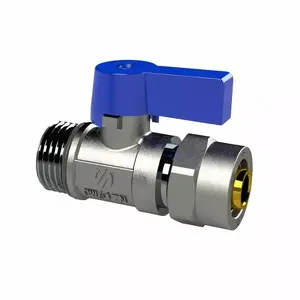 Угловой запорный клапан ARCO VALVE MINI 1/2 x 16 мм с синей ручкой
