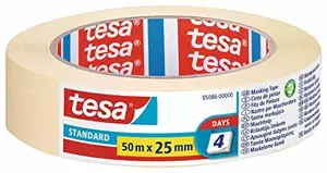 Maskēšanas lente Tesa 05086-00000-02 papīra dzeltena 50 m x 25 mm vispārīgai lietošanai