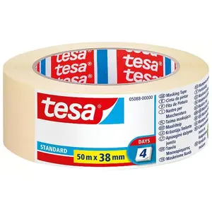 Maskēšanas lenta Tesa 05088-00000-02, vispārējai lietošanai, papīra, 50 m × 38 mm, dzeltena