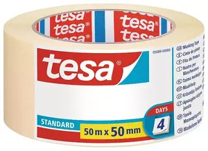 Maskēšanas līmlente Tesa 05089-00000-02 — vispārējai lietošanai, papīra, 50 m × 50 mm, dzeltena