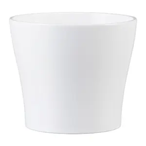 Brīvi stāvošs keramikas puķupods SCHEURICH Flower Pot 808, diametrs 11 cm, balts