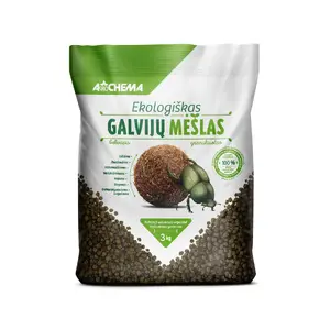 Organic granulated manure AGROCHEMA — 3 kg bag, organic fertilizer for soil enrichment