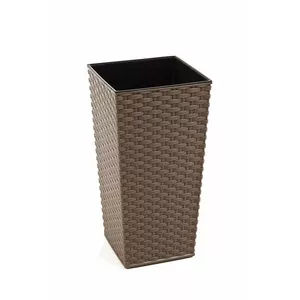 Flower pot LAMELA Finezja Rattan 30×30×57 cm brown