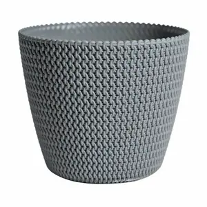 Flower Pot Prosperplast Splofy DSP160-405U — plastic planter for plants, Ø 16 cm, stone gray