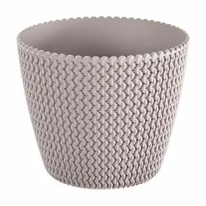 Flower pot Prosperplast Splofy model DSP160-7529U, plastic planter, Ø 16 cm, mocca finish